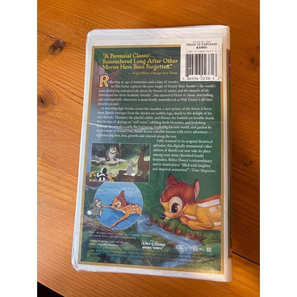 ●RARE● Walt Disney's Masterpiece-Bambi 55th Anniversary-Limited Edition-VHS-9505 - Picture 6 of 6